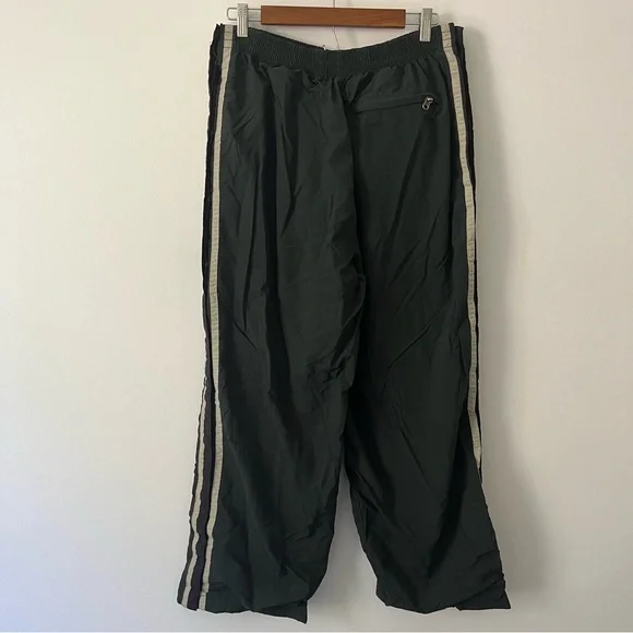 Vintage Abercrombie Snap Button Tearaway Nylon Pants Indian Y2K Baggy Green L - Picture 6 of 11